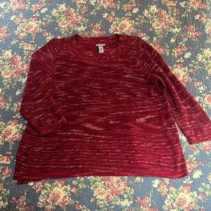 Catherine’s sweater 3x red with black and white